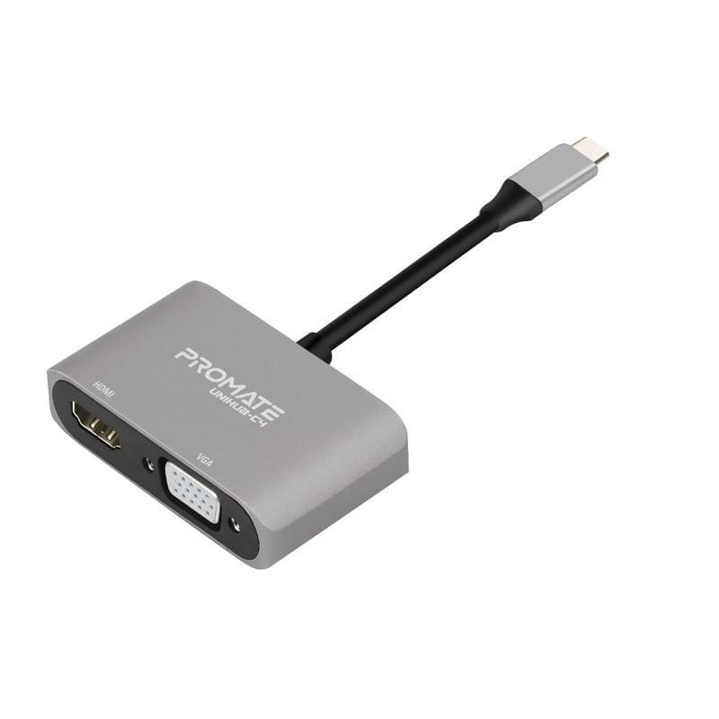 Promate USB Type C Hub USB C To 1080p VGA And HDMI 4k Ultra HD