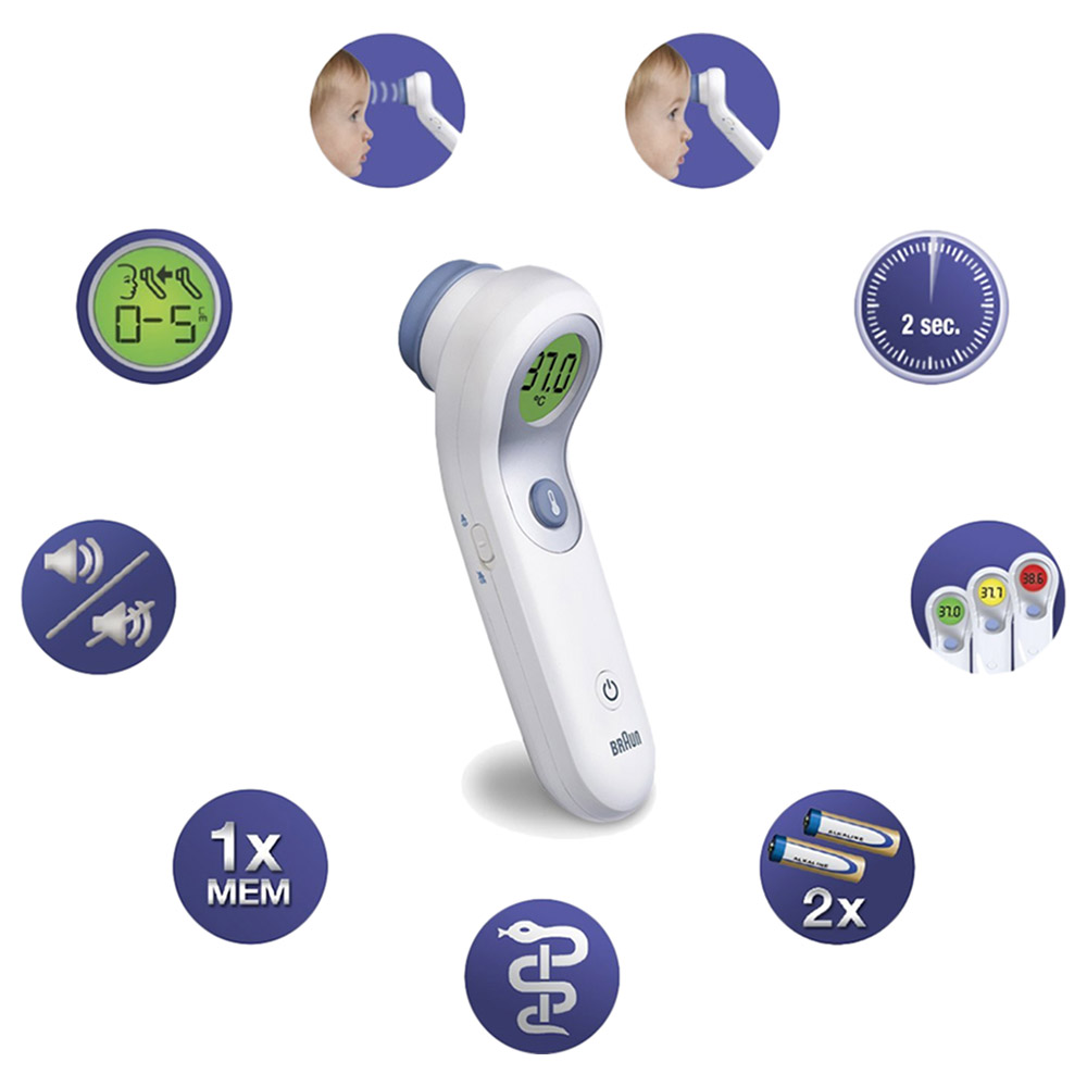 اطلب مقياس حرارة براون Braun NTF3000 No Touch Plus Forehead Thermometer