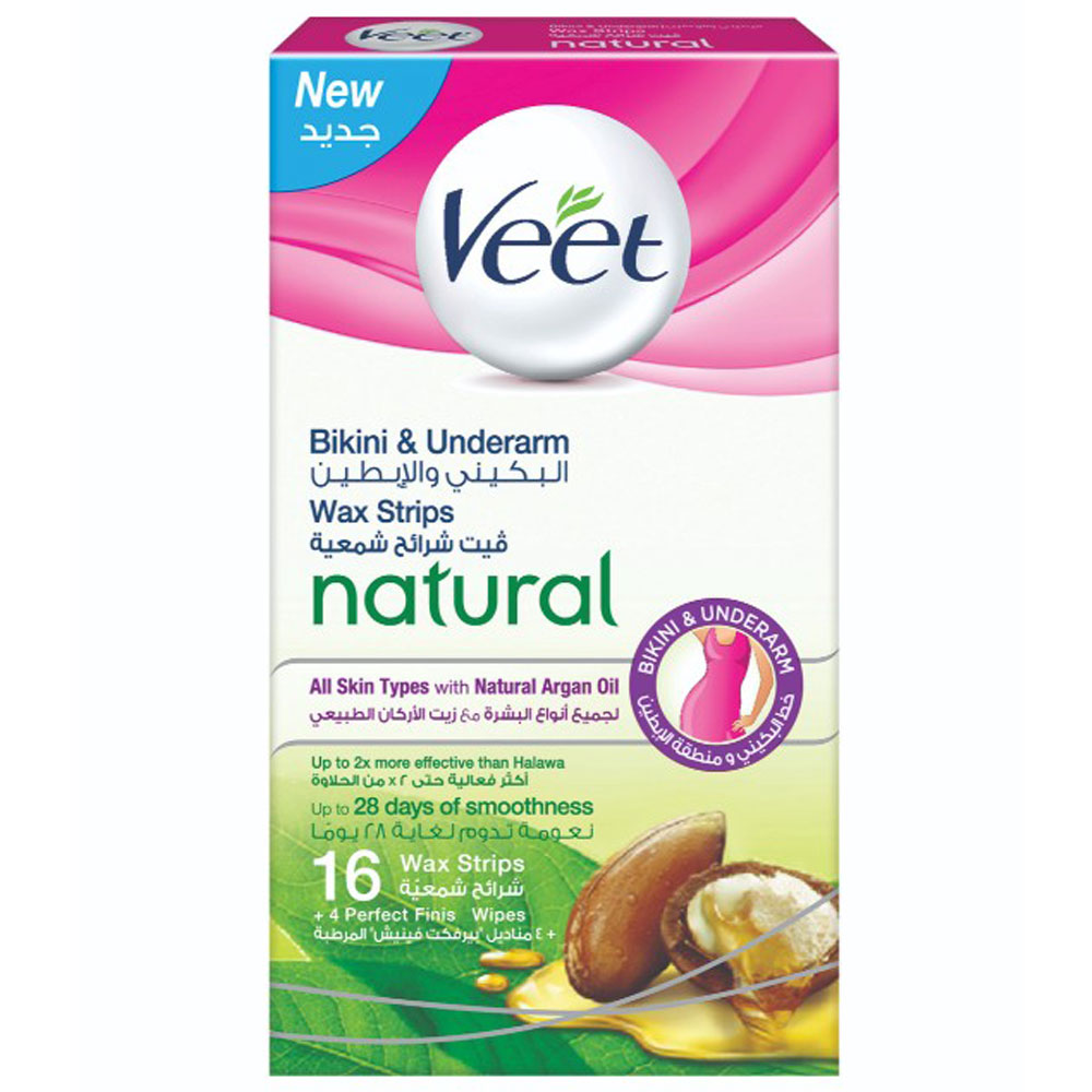 Veet Hair Removal Cold Wax Strips Bikini Under Arms 16 S Jomla Ae