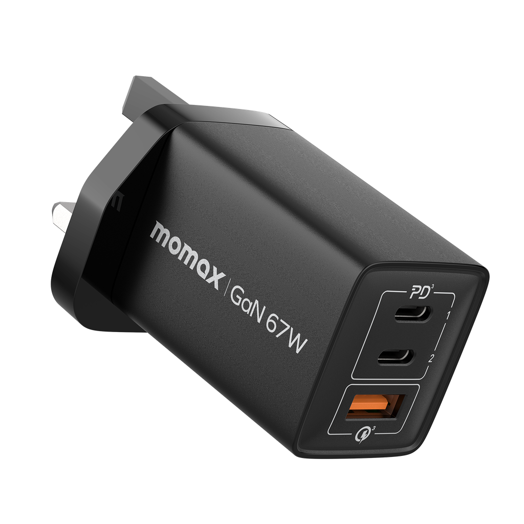 Momax Oneplug W Port Gan Wall Charger Black Jomla Ae