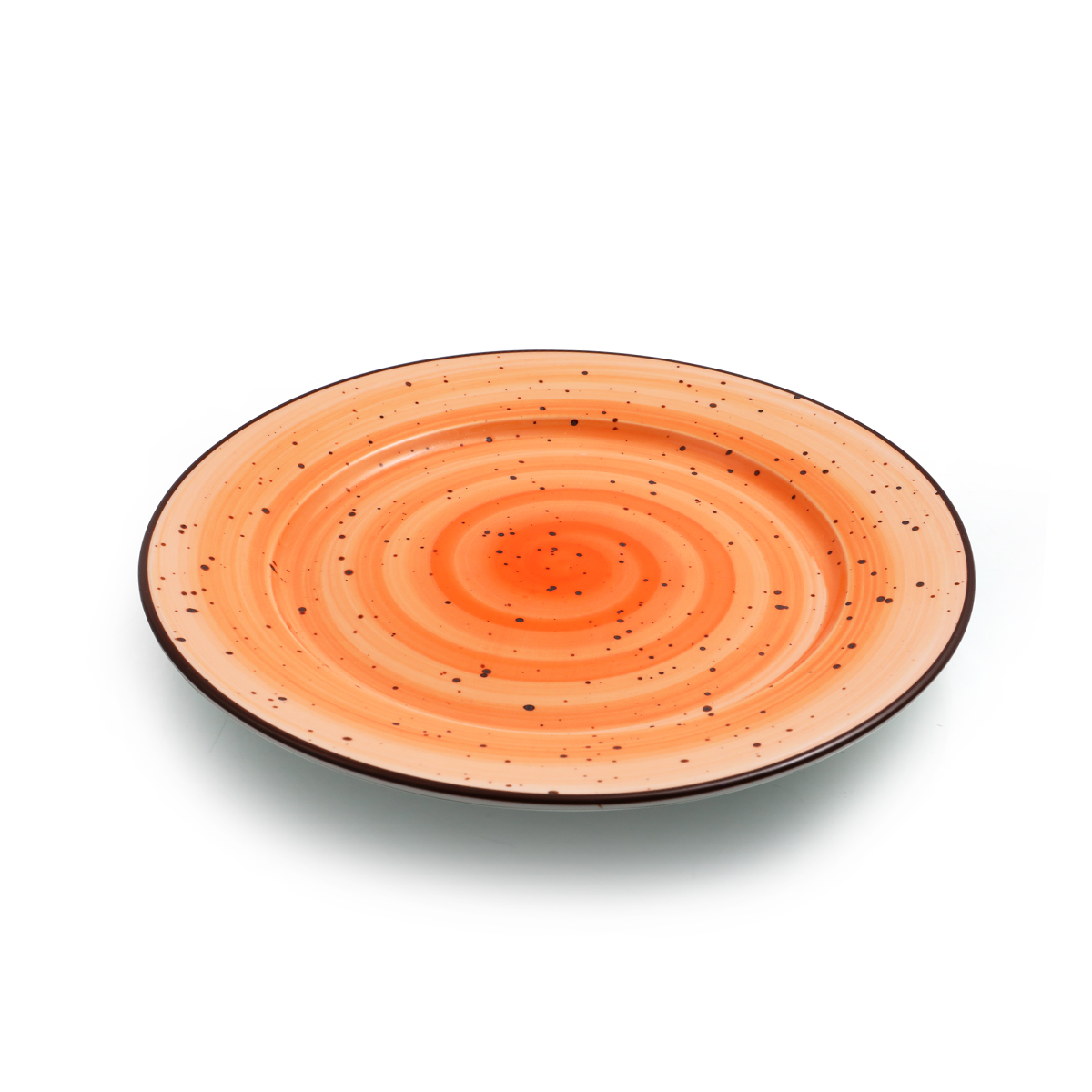 Porceletta Orange Color Glazed Porcelain Flat Plate Cm Jomla Ae