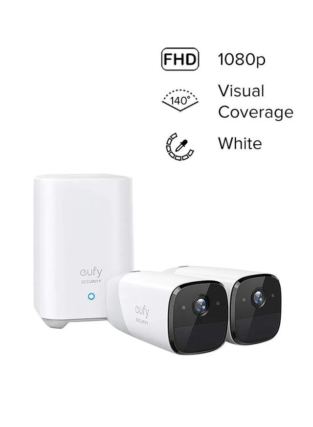 نظام كاميرا مراقبة منزلية - كاميرتين eufy Wireless Home Security Camera With 365 Days Battery - SW1hZ2U6NTM4ODAw
