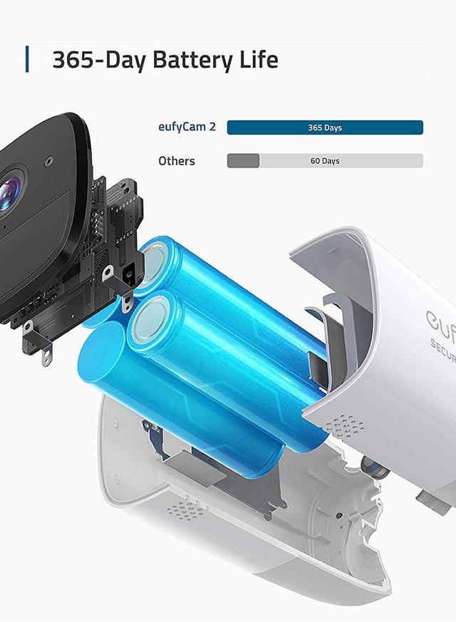 نظام كاميرا مراقبة منزلية - كاميرتين eufy Wireless Home Security Camera With 365 Days Battery - SW1hZ2U6NTM4ODAy