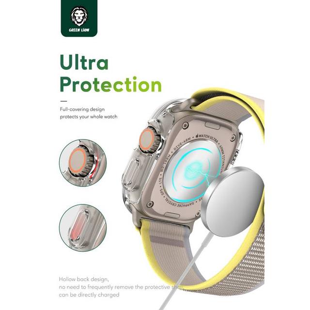 كفر ساعة ابل مع شاشة حماية - شفاف Green Lion Ultra Series Guard Pro Case Apple Watch 49mm - SW1hZ2U6OTQ2MjYx
