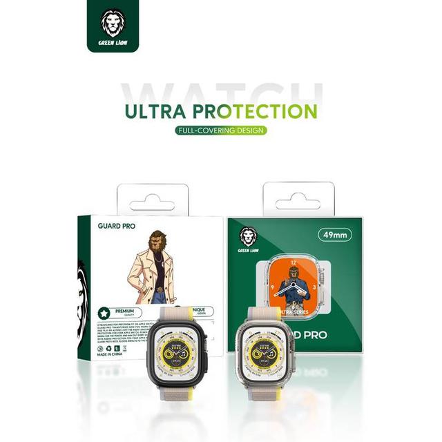 كفر ساعة ابل مع شاشة حماية - شفاف Green Lion Ultra Series Guard Pro Case Apple Watch 49mm - SW1hZ2U6OTQ2MjU5