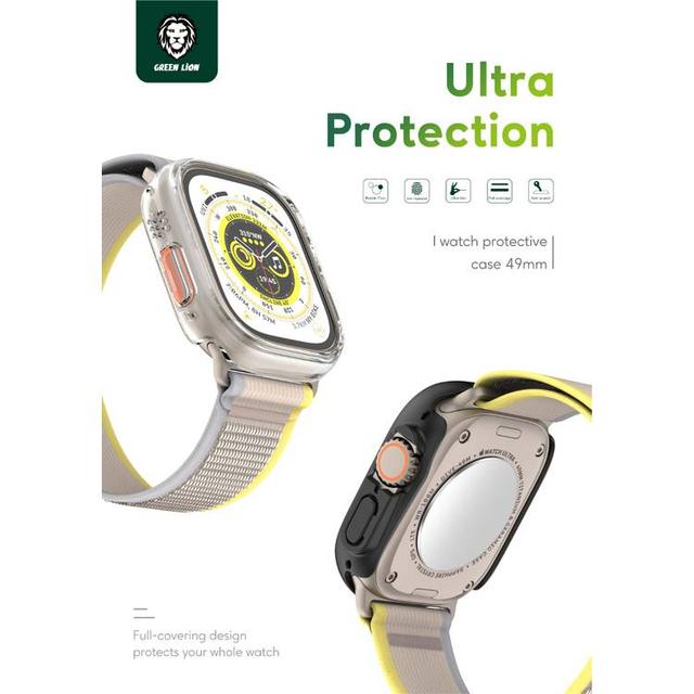 كفر ساعة ابل مع شاشة حماية - شفاف Green Lion Ultra Series Guard Pro Case Apple Watch 49mm - SW1hZ2U6OTQ2MjY1
