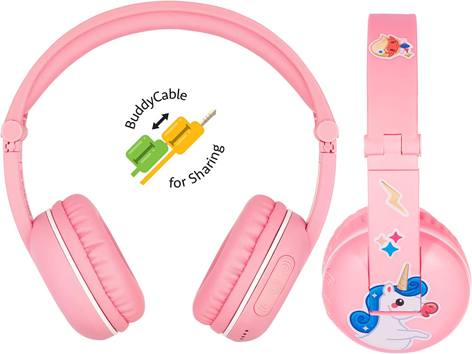 buddyphones play wireless bluetooth headphones for kids pink