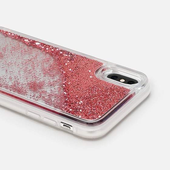 casetify glitter case rose gold confetti hearts for iphone xs x Jomla.ae