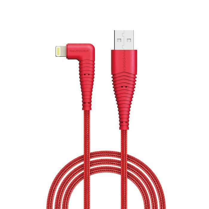 ravpower nylon braided lightning cable 3ft0 9m red Jomla.ae