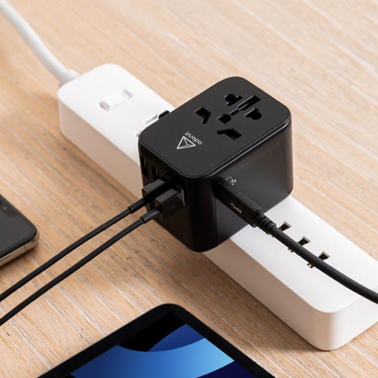 Order adonit universal adapter 4a1c international wall charger pd 30w 4 usb  a 1 usb c black Now!