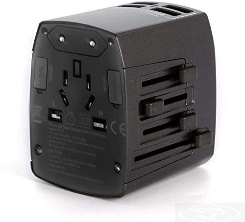 anker universal travel adapter with 4 usb black | Jomla.ae