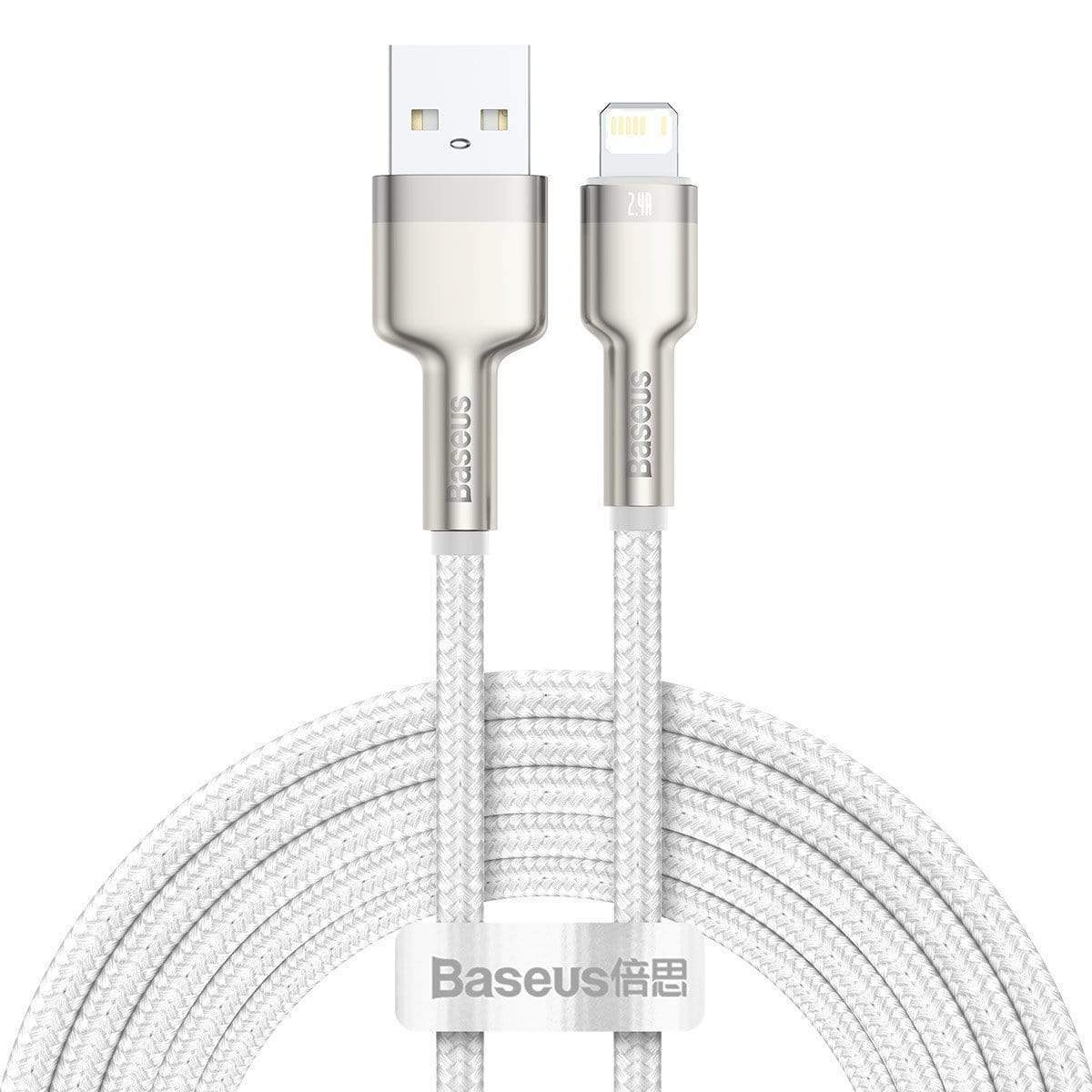 baseus cafule series metal data cable usb to ip 2 4a 2m white | Jomla.ae