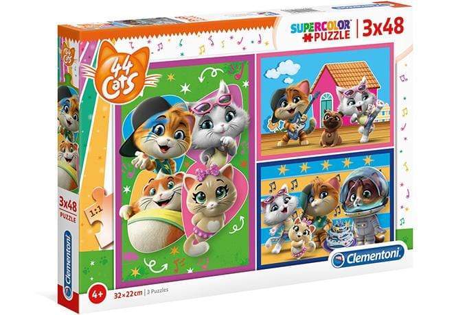 clementoni super color puzzle 44 cats 3x48pcs | Jomla.ae