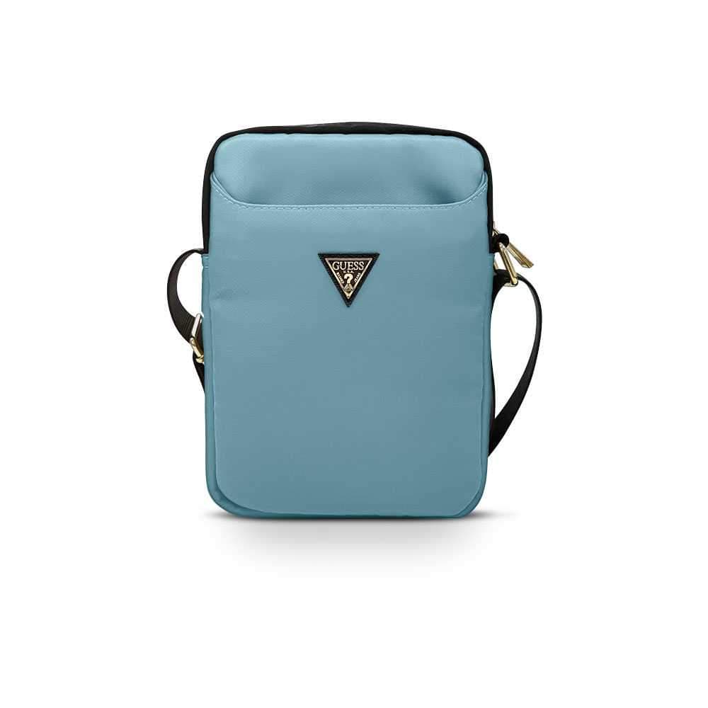Order guess nylon tablet bag with metal triangle logo 10 light blue Now