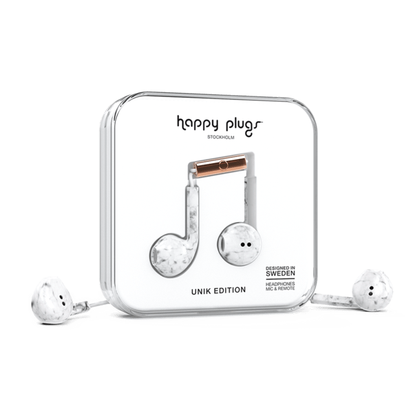 happy plugs earbud plus white marble Jomla.ae