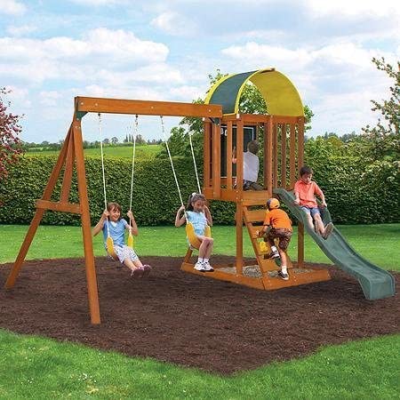 Kidkraft newport wooden swing hot sale set