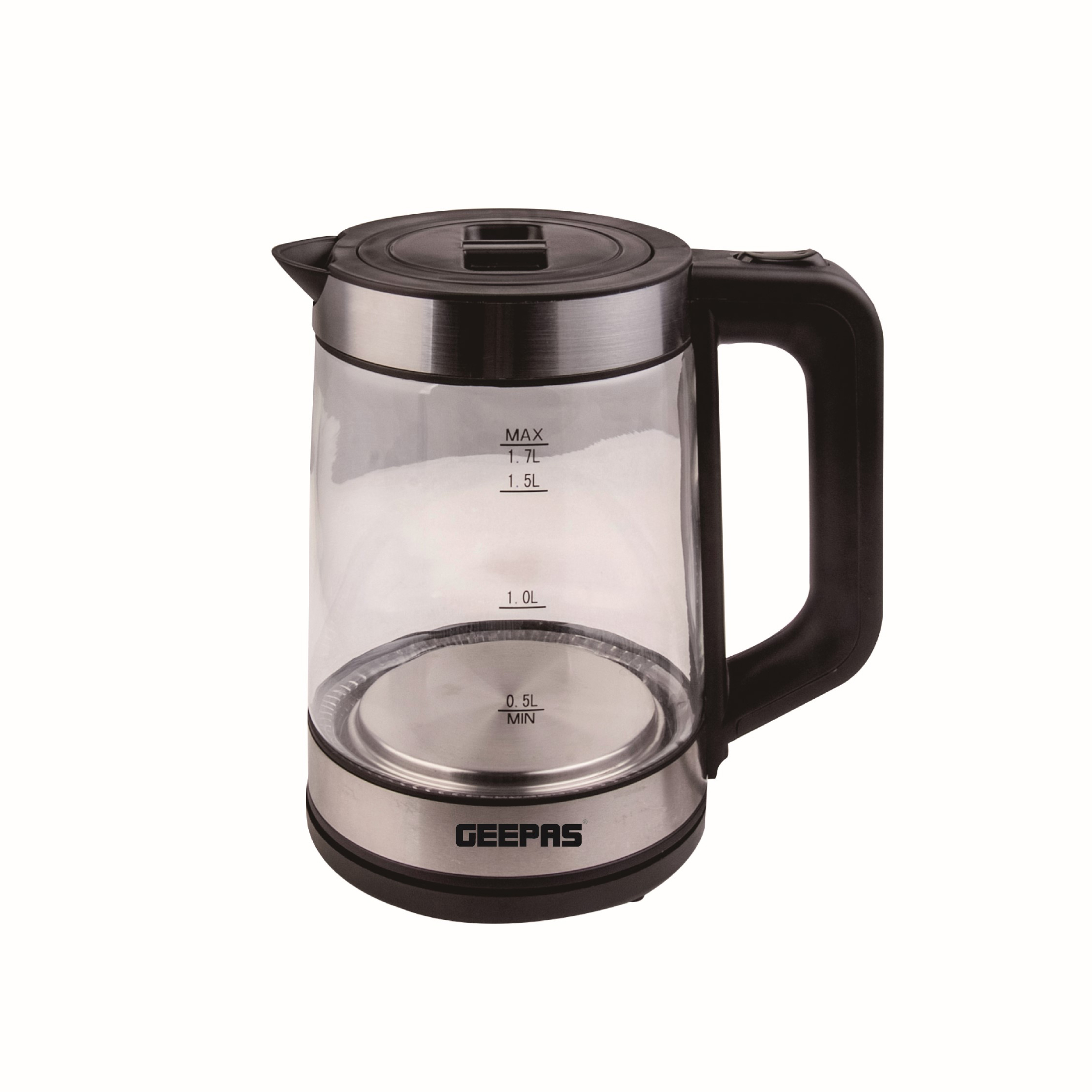 Geepas GK38023UK 2200W 1.7L Electric Glass Kettle Detachable NonSlip