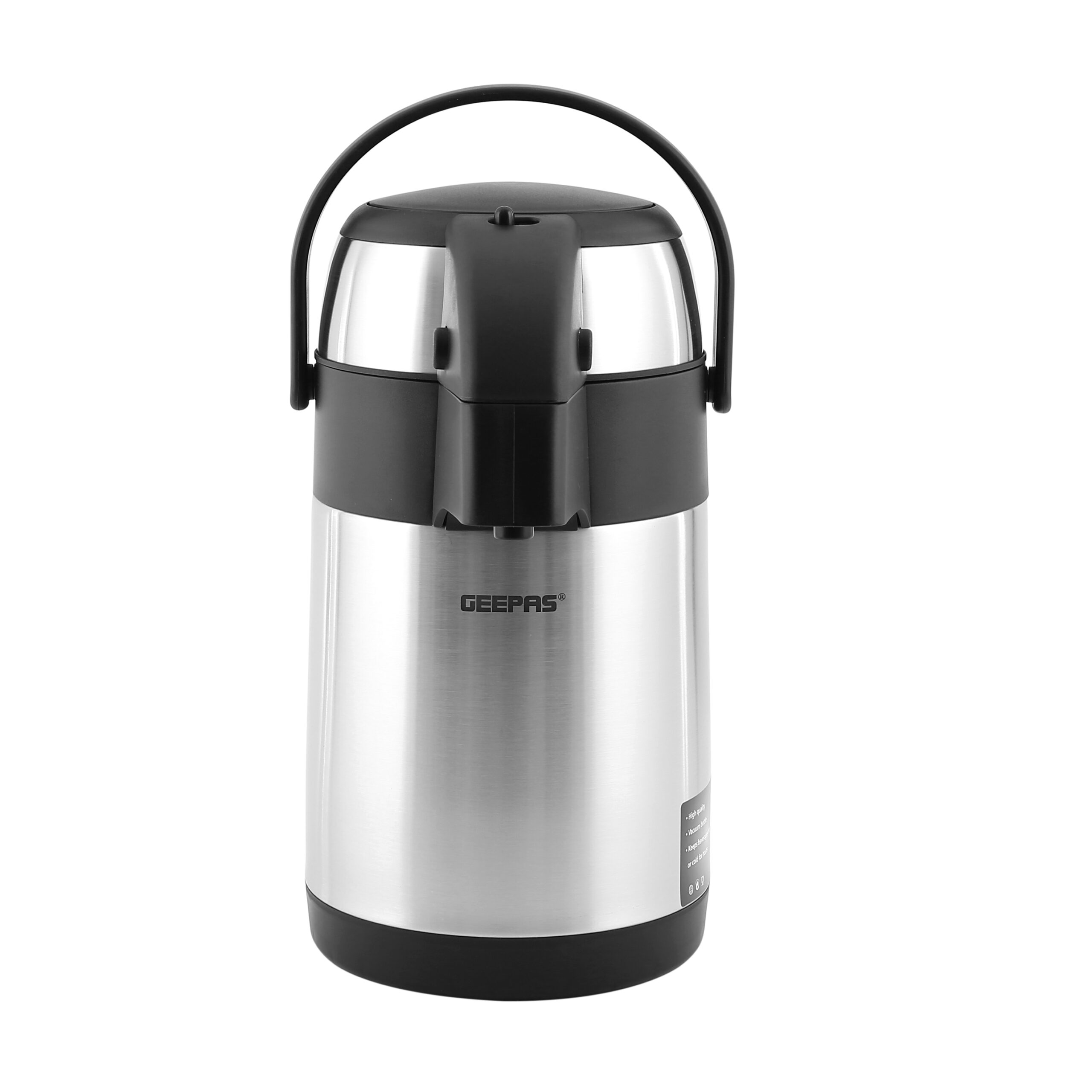 Geepas Vacuum Flask, 1.2L  Stainless Steel Vacuum Bottle Keep Hot & Cold  Antibacterial topper