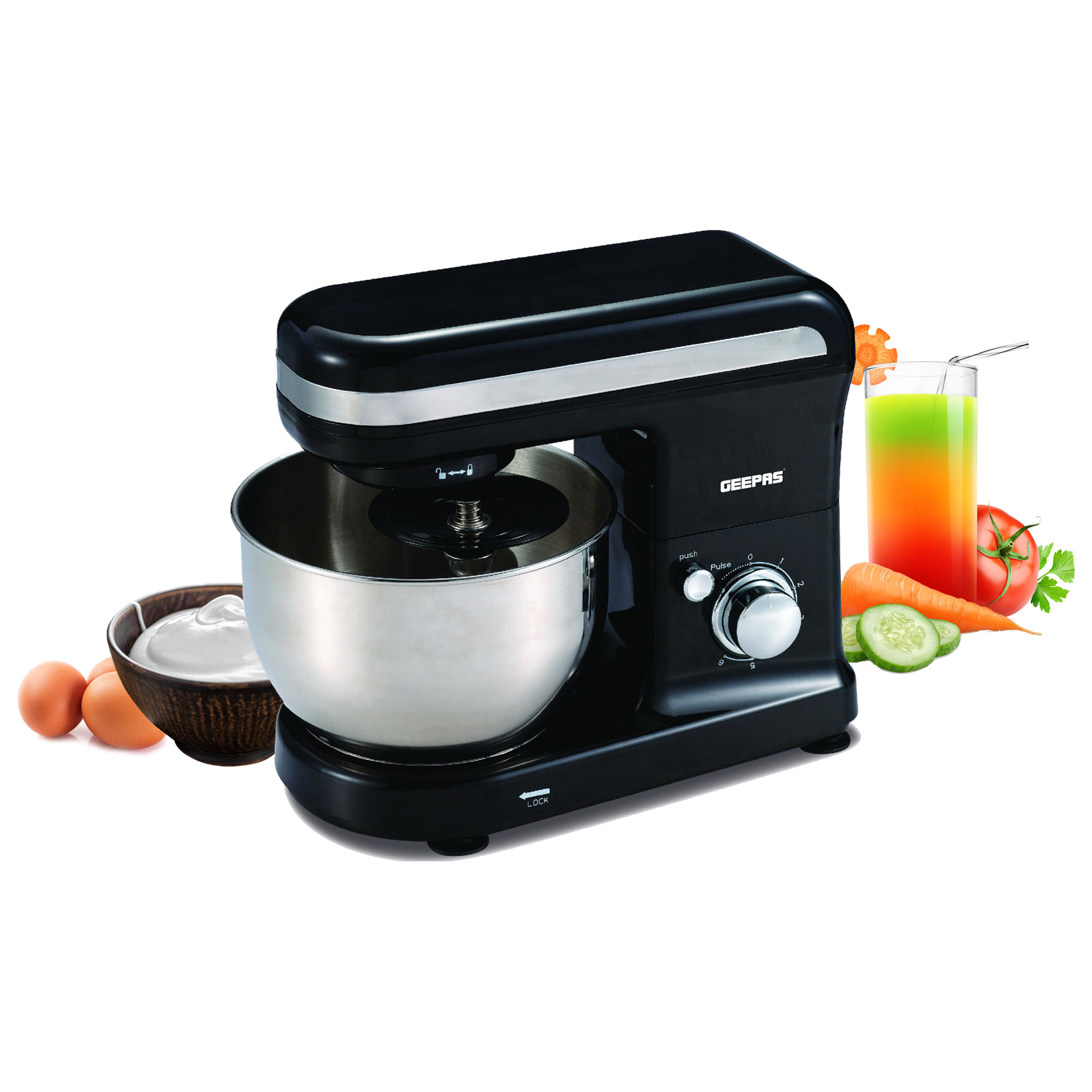 Geepas GSM43024UK 800W Electric Hand & Stand Mixer 4L Stainless Steel