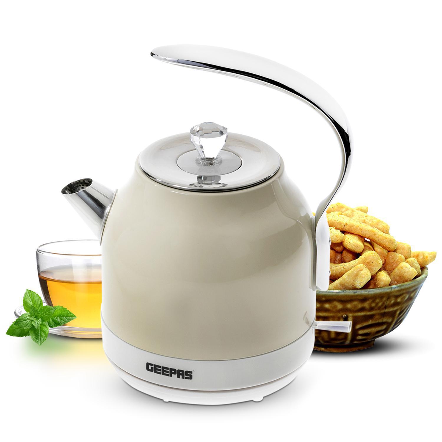 Geepas GK38017UK Electric Kettle 1.5L 2200W Stainless Steel, Cordless