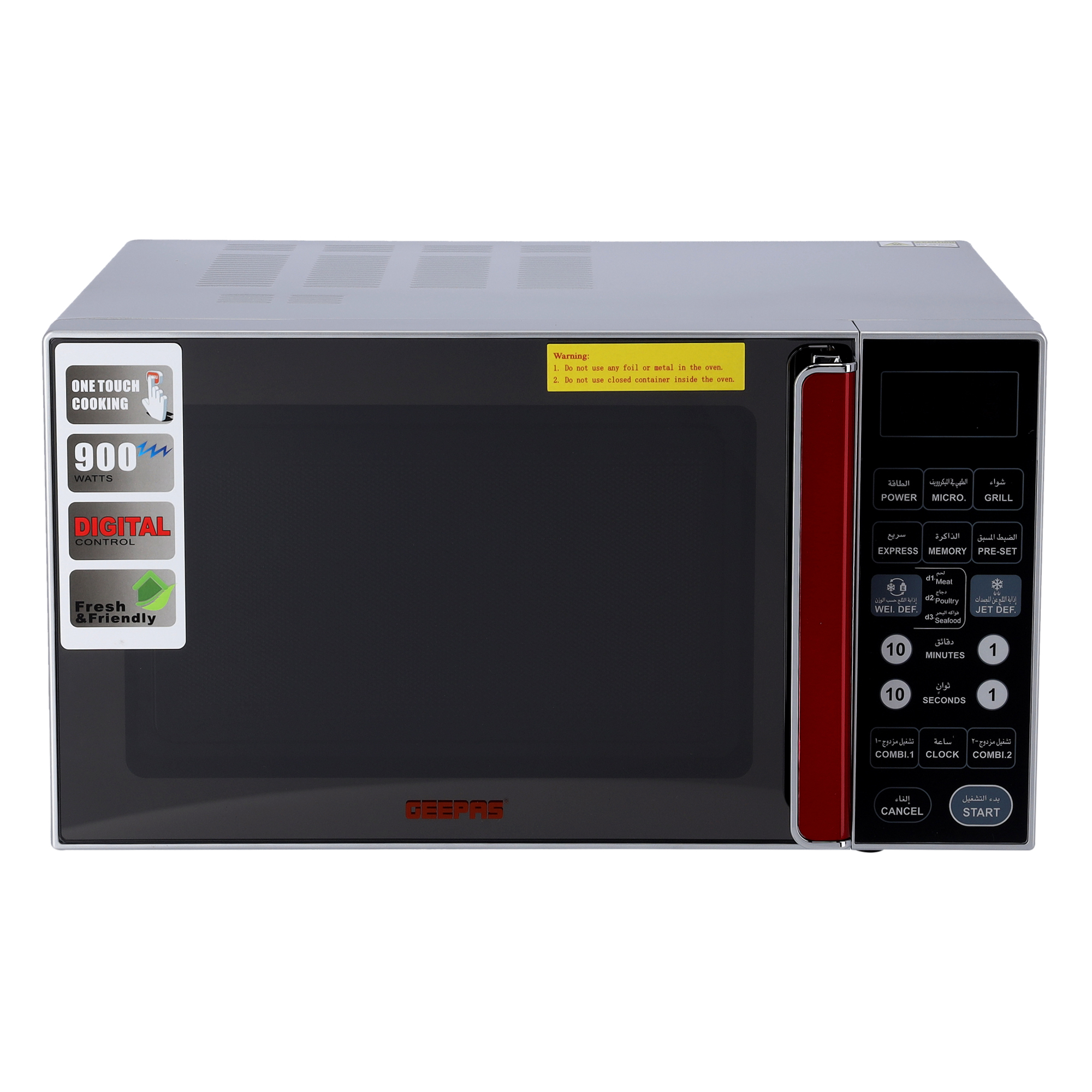 Geepas GMO1876 27L Digital Microwave Oven 900W Microwave Oven with