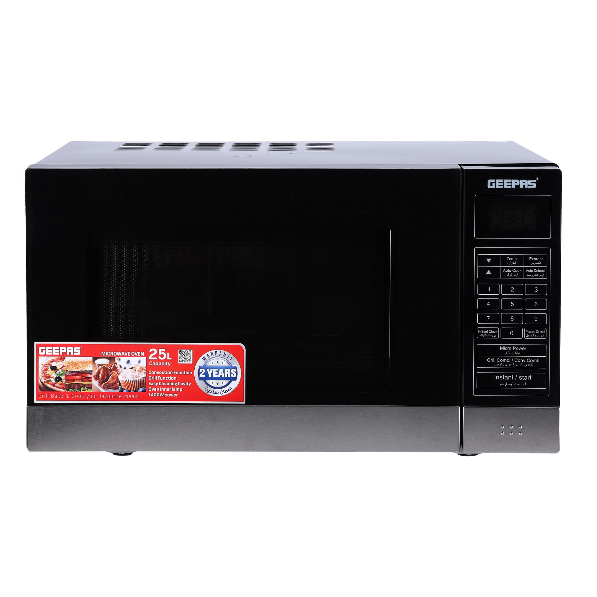 Geepas GMO2706CB 25L Digital Microwave Oven 1400W Microwave Oven