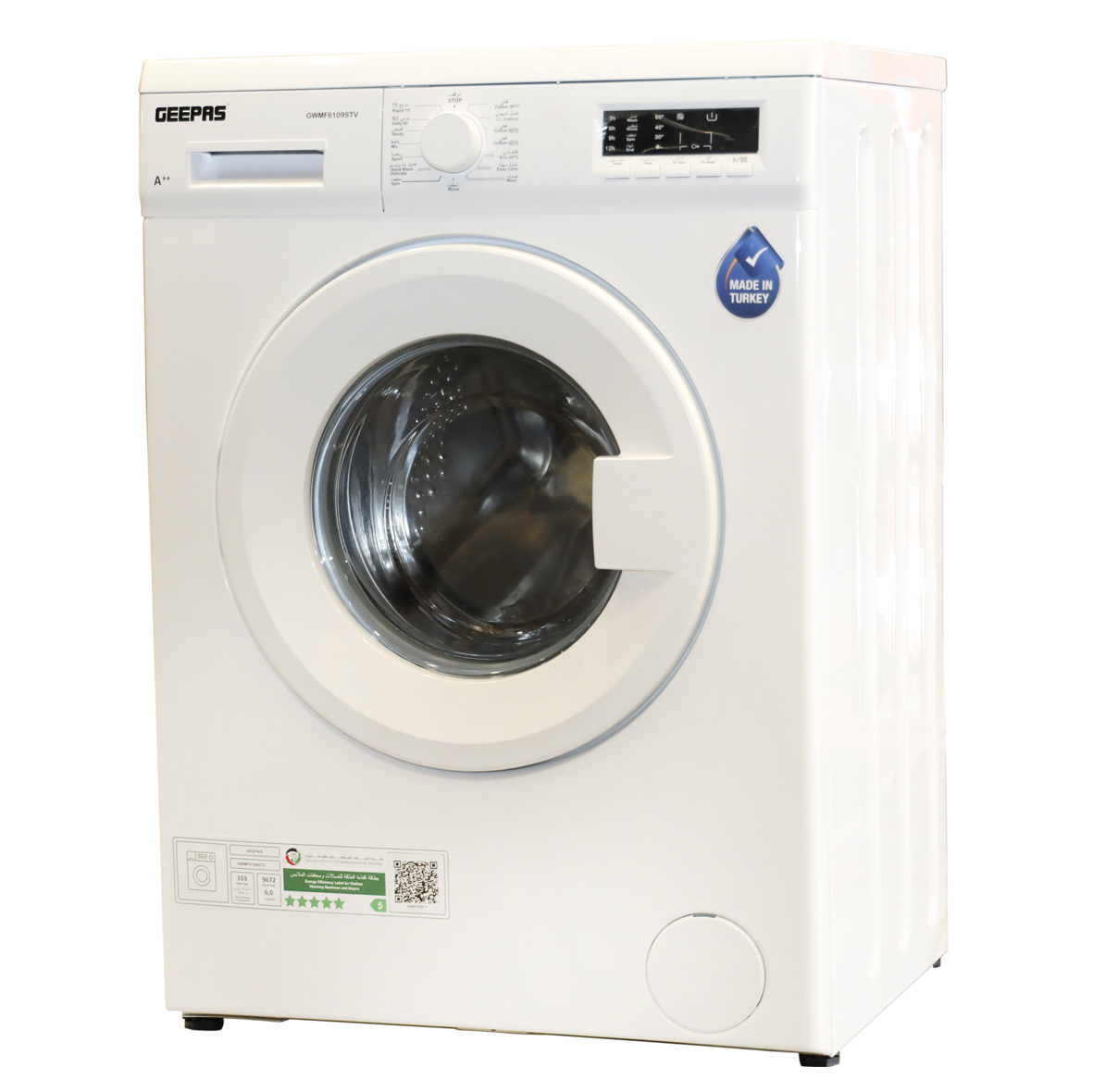 Geepas GWMF6109STV Fully Automatic Front Load Washing Machine 6 Kg