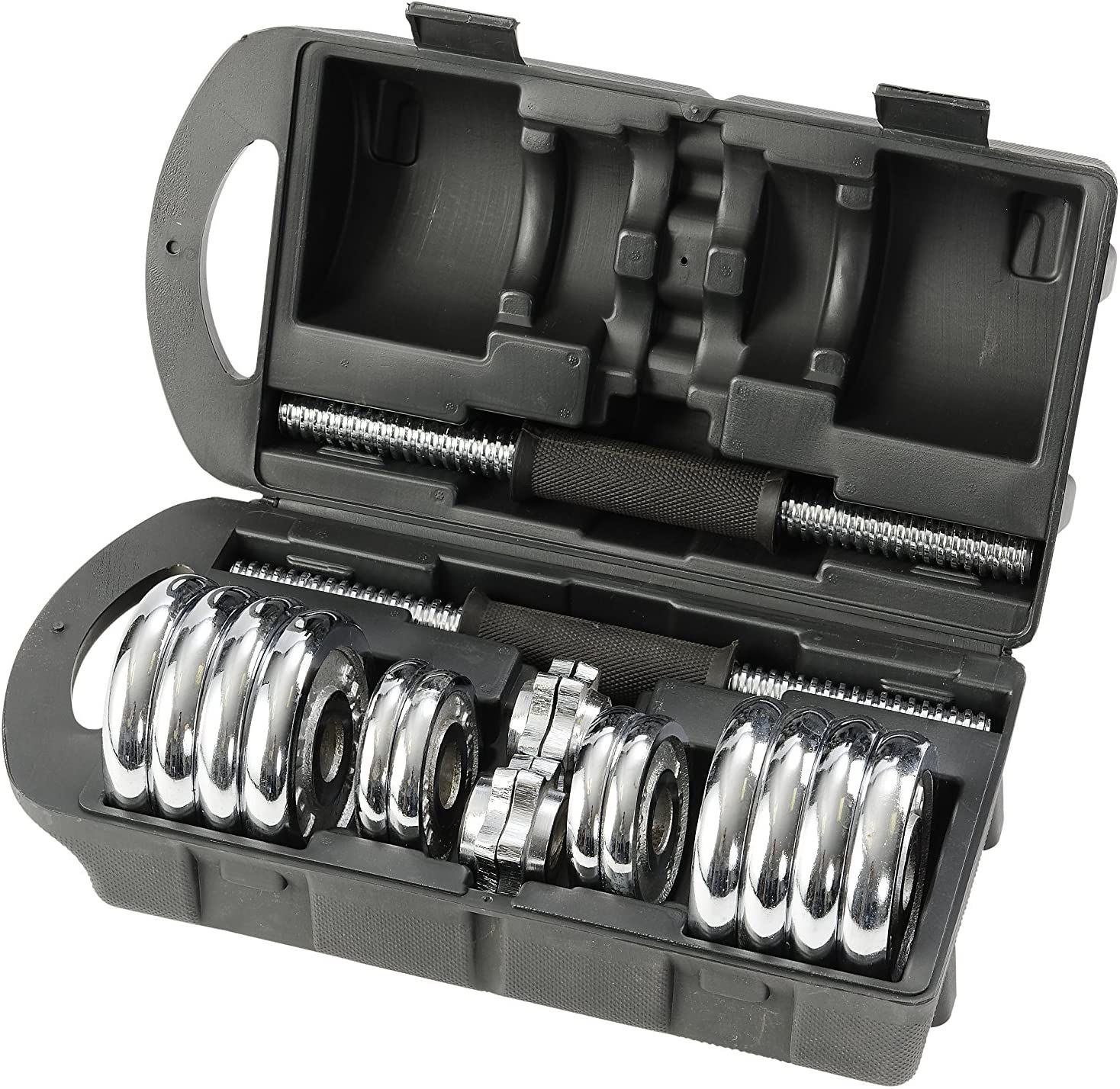 york fitness 15kg chrome dumbbell set and case Jomla.ae