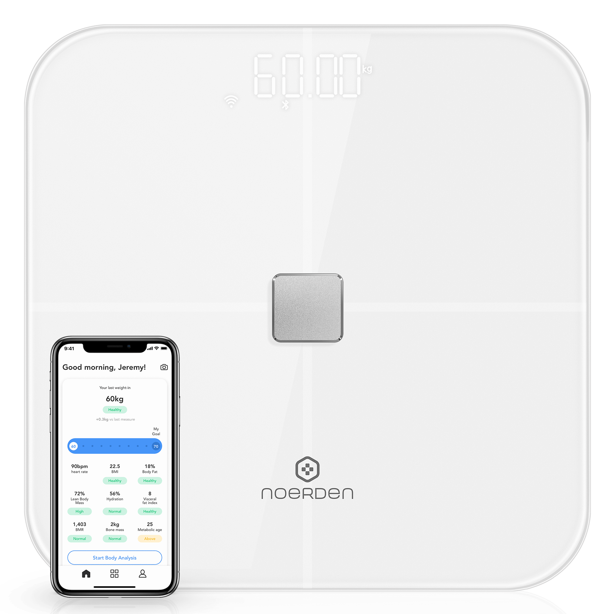 NOERDEN SENSORI - White - Smart Body Scale | Jomla.ae