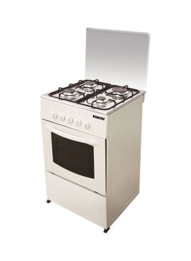 NIKAI 4 Hob Gas Cooker With Oven U2110N5 White Jomla.ae