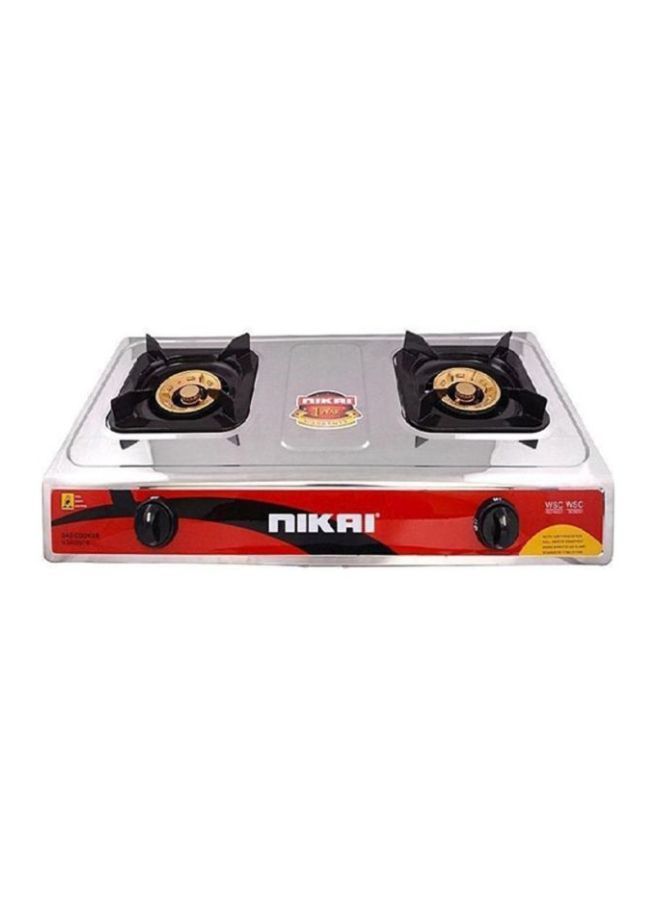NIKAI Stainless Steel Panel Gas Stove Ng842sfn Silver/Gold/Black Jomla.ae