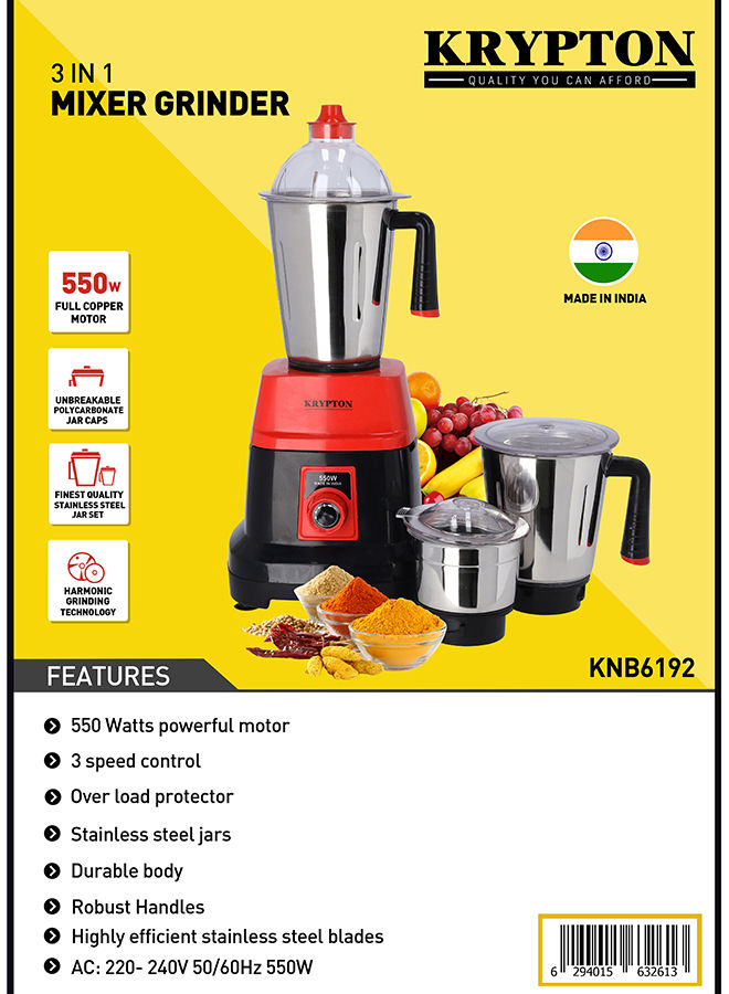 3 In 1 Mixer Grinder, Made in India