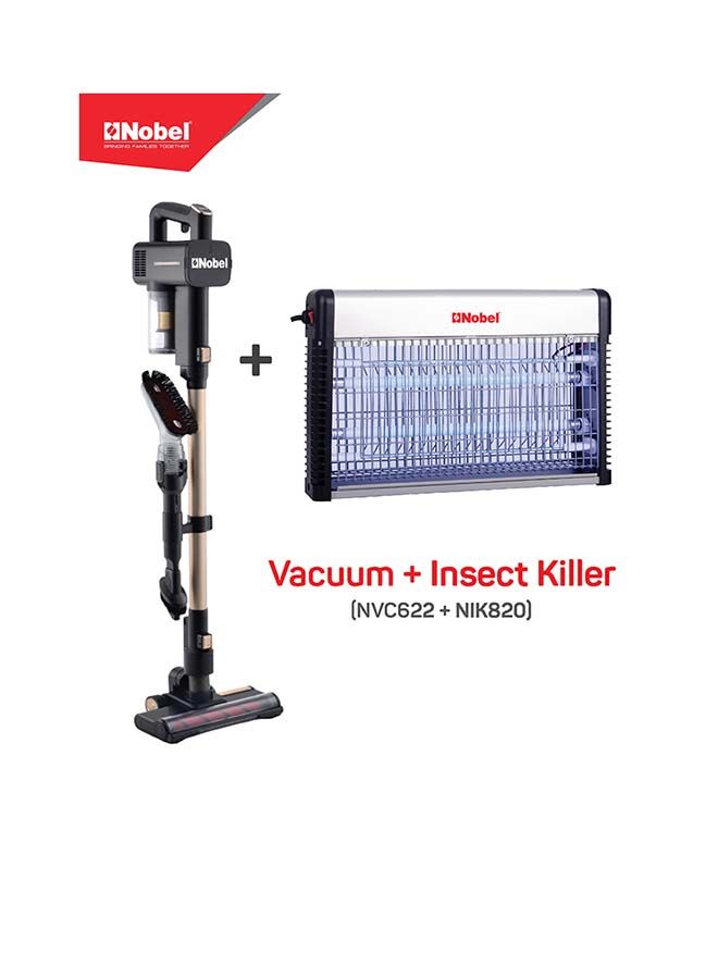 NOBEL Wireless 2 In 1 Handheld Vacuum Cleaner With Nik820 Insect Killer 0.35 l 350 W NVC622