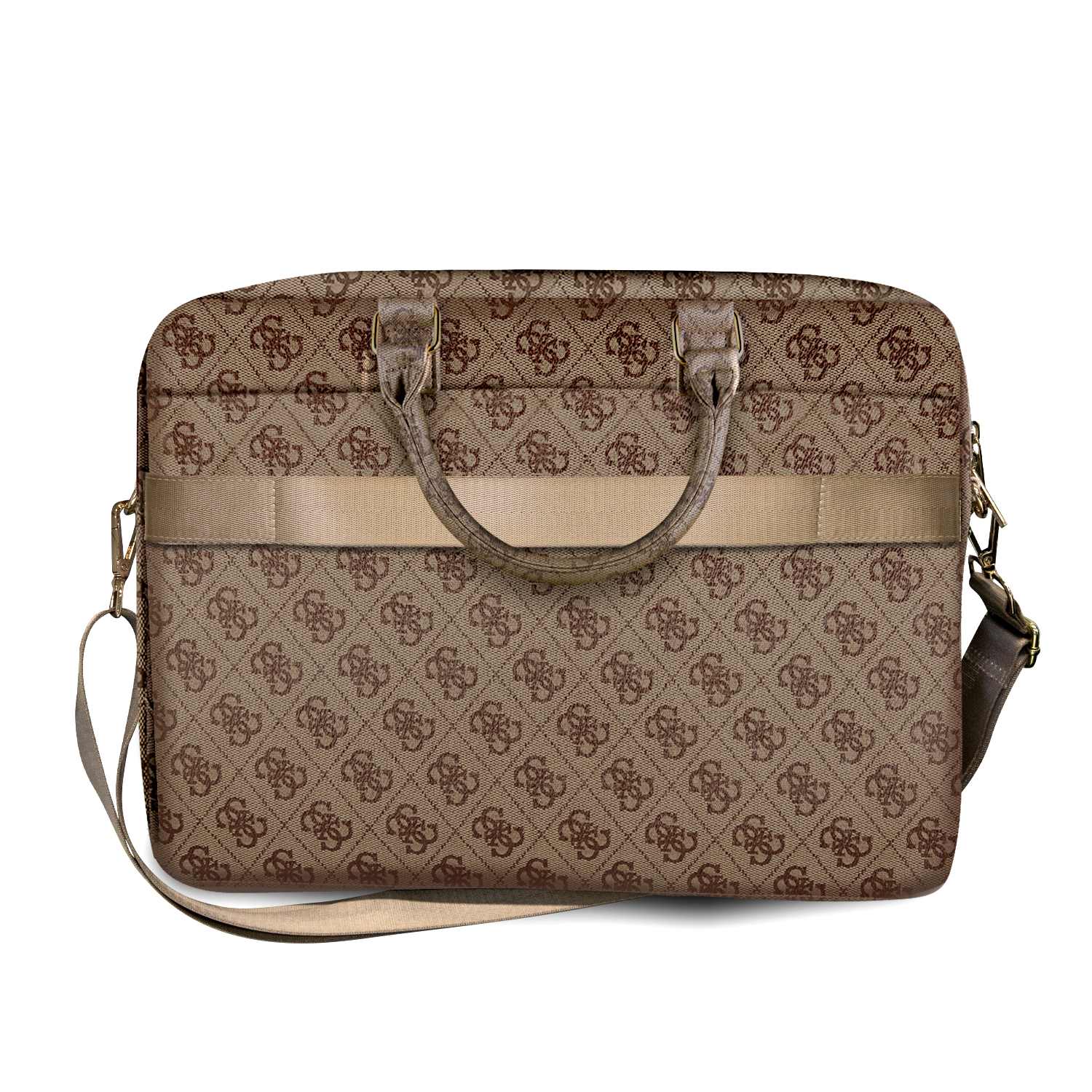 Guess PU 4G Big Logo Computer Bag 15 Brown Jomla.ae