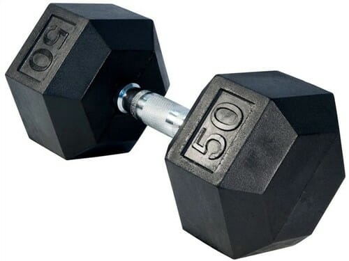 اطلب دامبل بوزن 50 كغ Rubber Coated Fixed Hex Dumbbell Harley Fitness الأصلي Jomla Ae