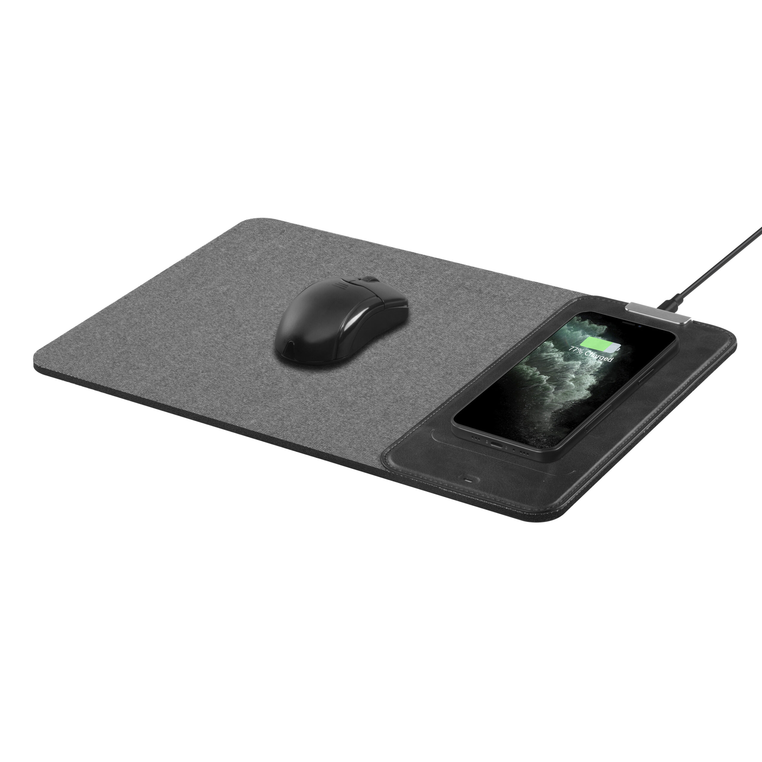 Powerology Rolled Up Qi Wireless Charging Mouse Pad 15w Charcoal Jomlaae 7048