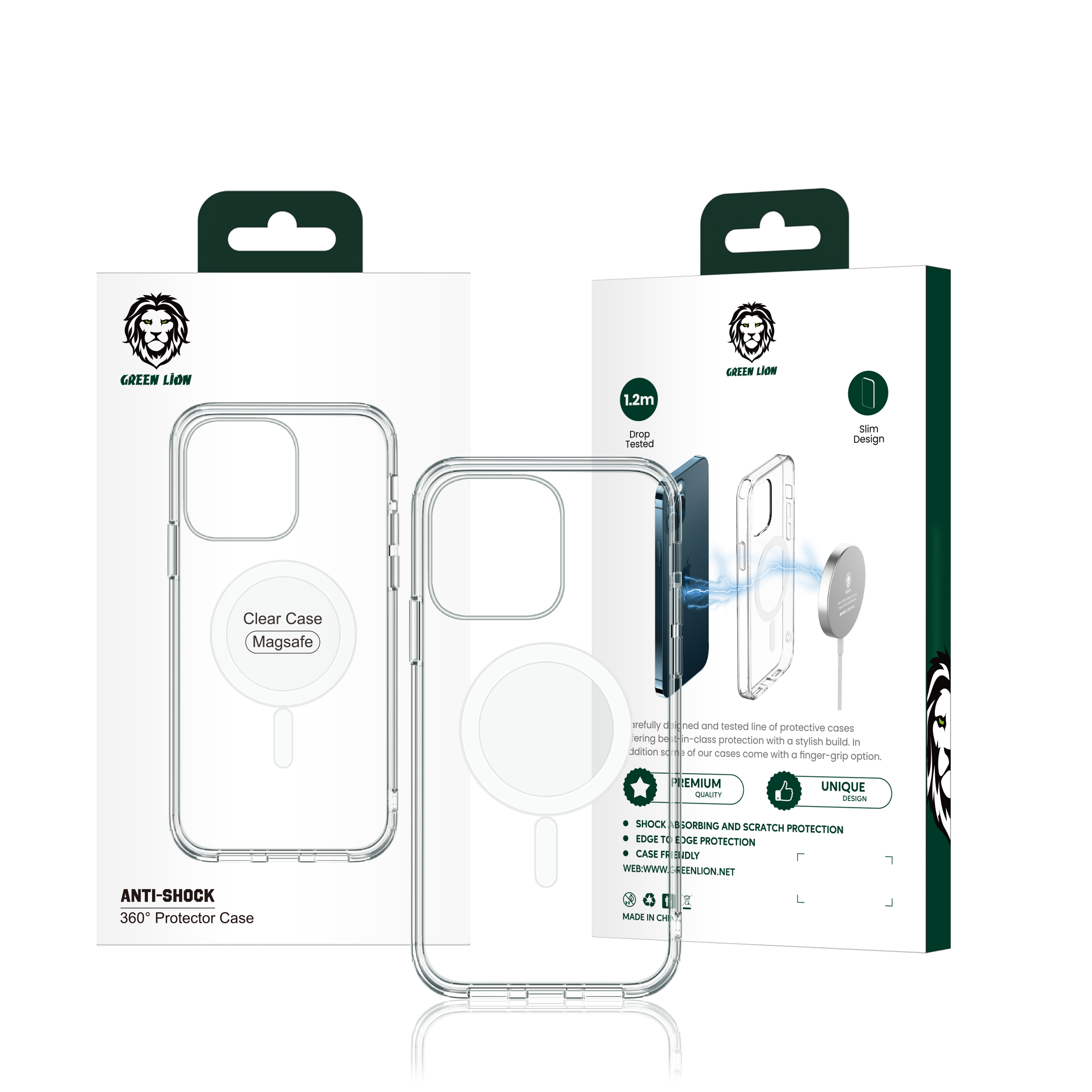 Order Green Lion Green 360Â° Anti-Shock Creative Magnetic Case for iPhone  13 Pro Max 6.7" Clear Now!