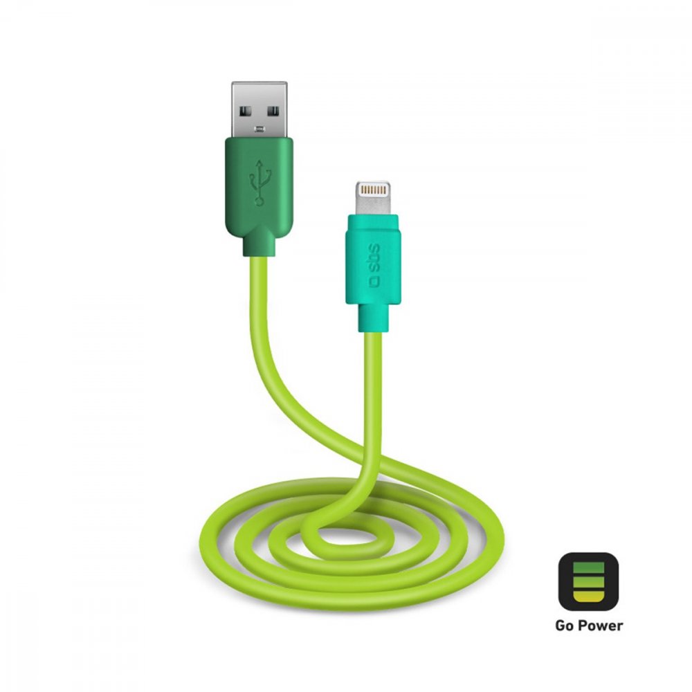 SBS USB - Lightning charging and data cable -Green | Jomla.ae