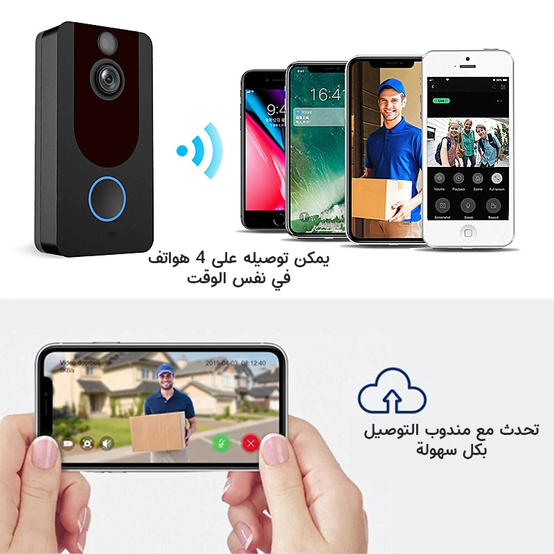 جرس الباب الذكي اللاسلكي Doorbell V7 موقع جملة Jomla Ae Jomla Ae