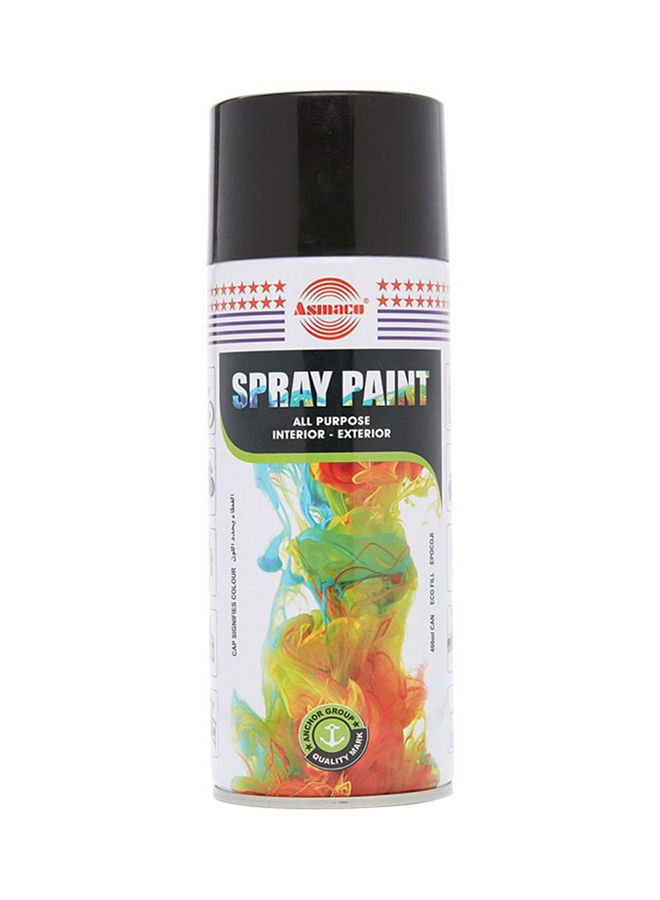 Asmaco AllPurpose Spray Paint Black 400ml Jomla.ae