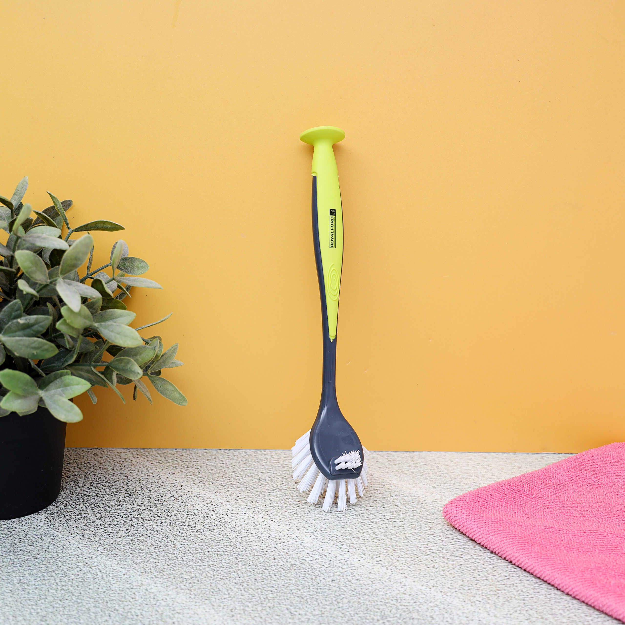 Dish Brush Portable Long Soft Handle Flexible Ergonomic Design