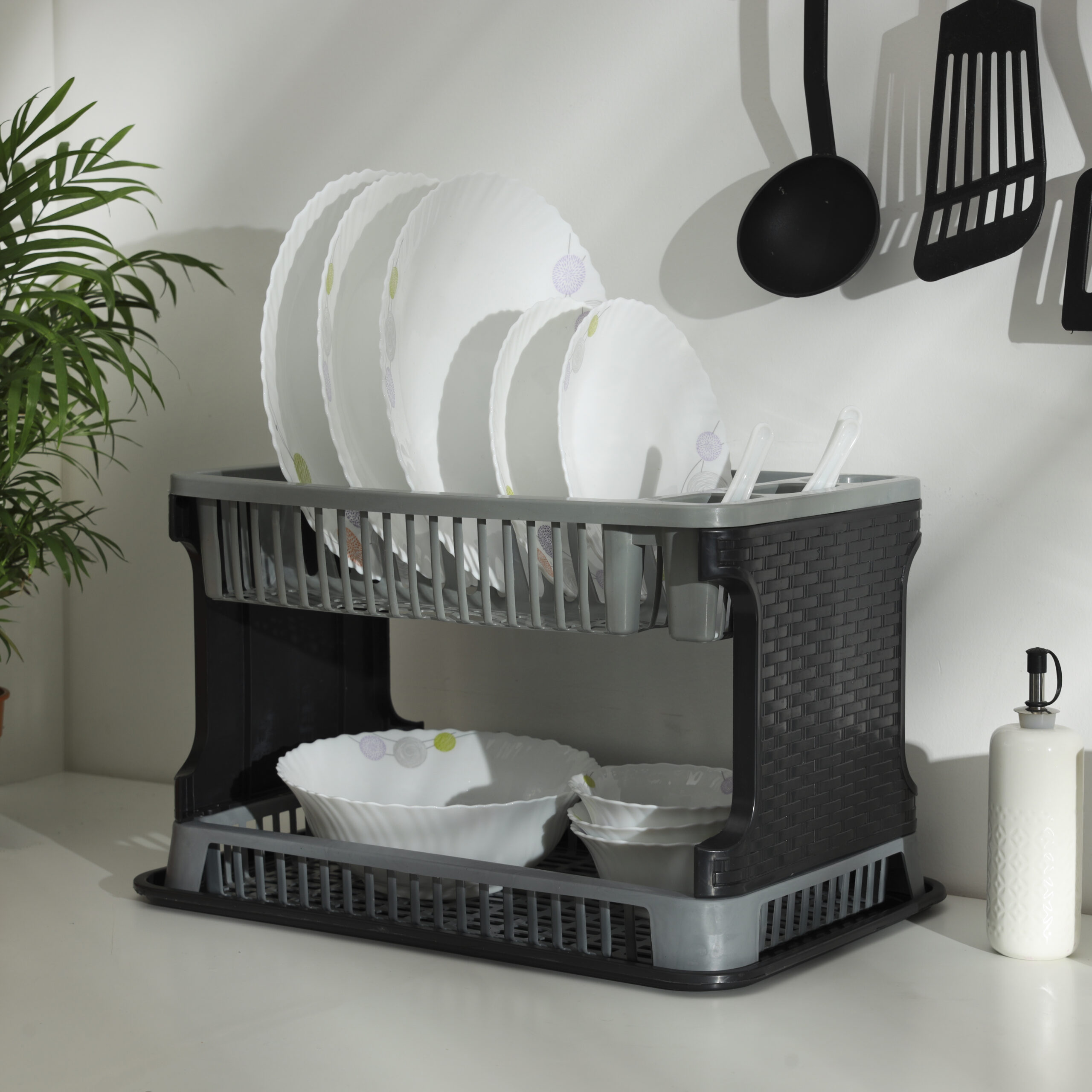 Royalford 2 Layer Plastic Dish Rack