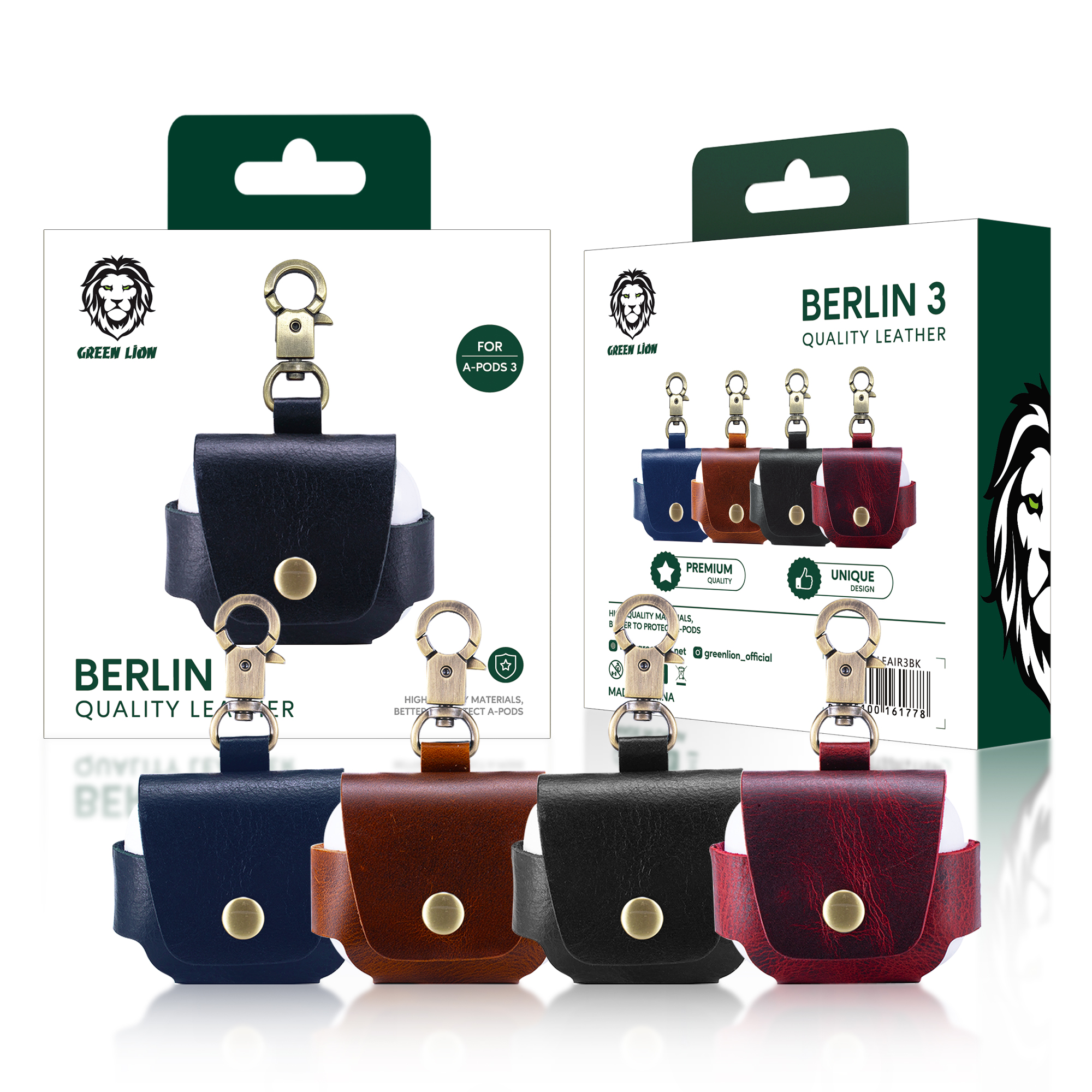 Buy Green Lion Berlin Leather Case For Airpods 3 – Blue Online in UAE