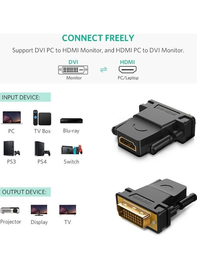 اطلب محول من Dvi ذكر إلى Hdmi أنثى مع كيبل Dvi Male To Hdmi Female Adapter Ugreen الأصلي 2460