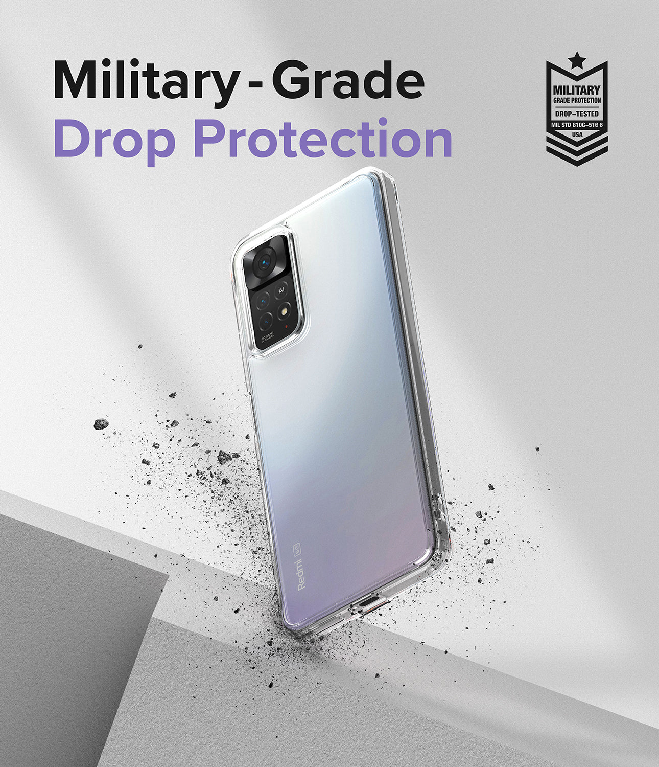 Ringke Fusion-X Case Compatible with Xiaomi Redmi Note 10 Pro/Redmi Note 10  Pro Max, Transparent Camouflage Design Back with Shockproof TPU Bumper