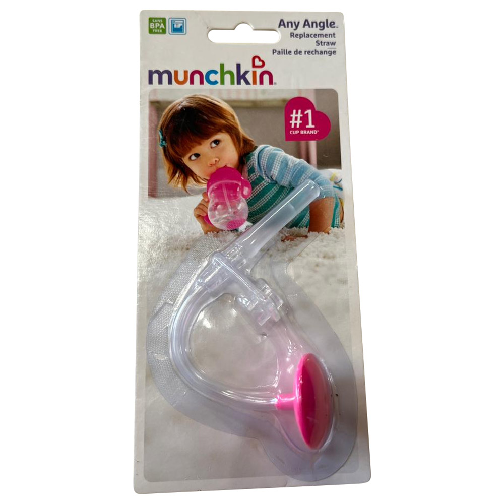 اطلب صمام مع قشة لأكواب شرب الأطفال زهري مونشكين Weighted Straw Replacement Pink Munchkin