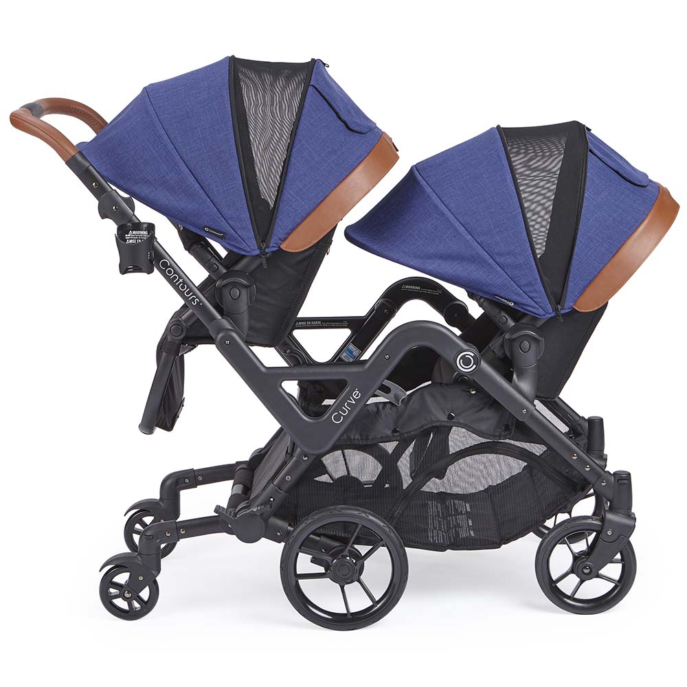Order Kolcraft - Contours Curve Double Stroller - Indigo Blue Now