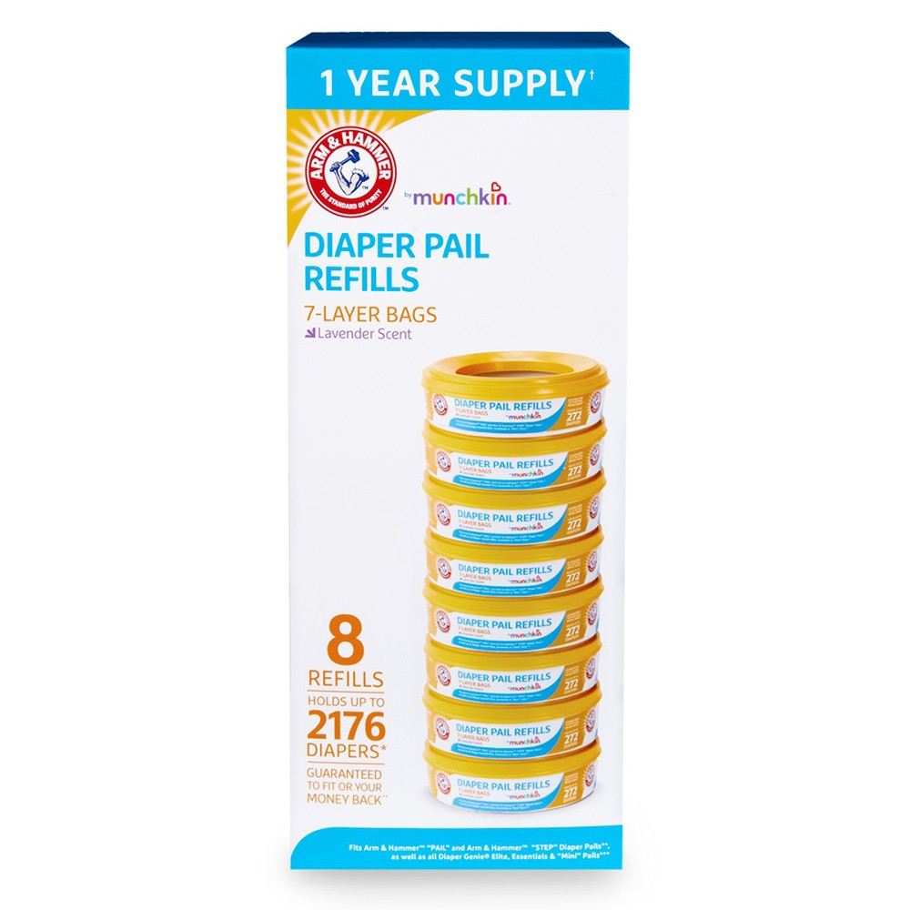 Munchkin Arm & Hammer Diaper Pail Refill Rings 8pack Jomla.ae