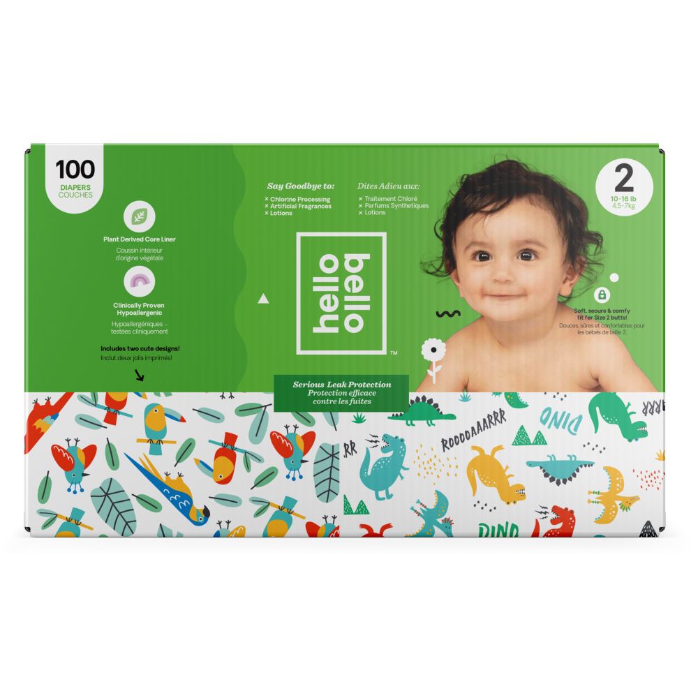 Hello Bello Diapers - Parrots & Dinos - Boy - Size 2 4.5 - 7kg 100pcs ...