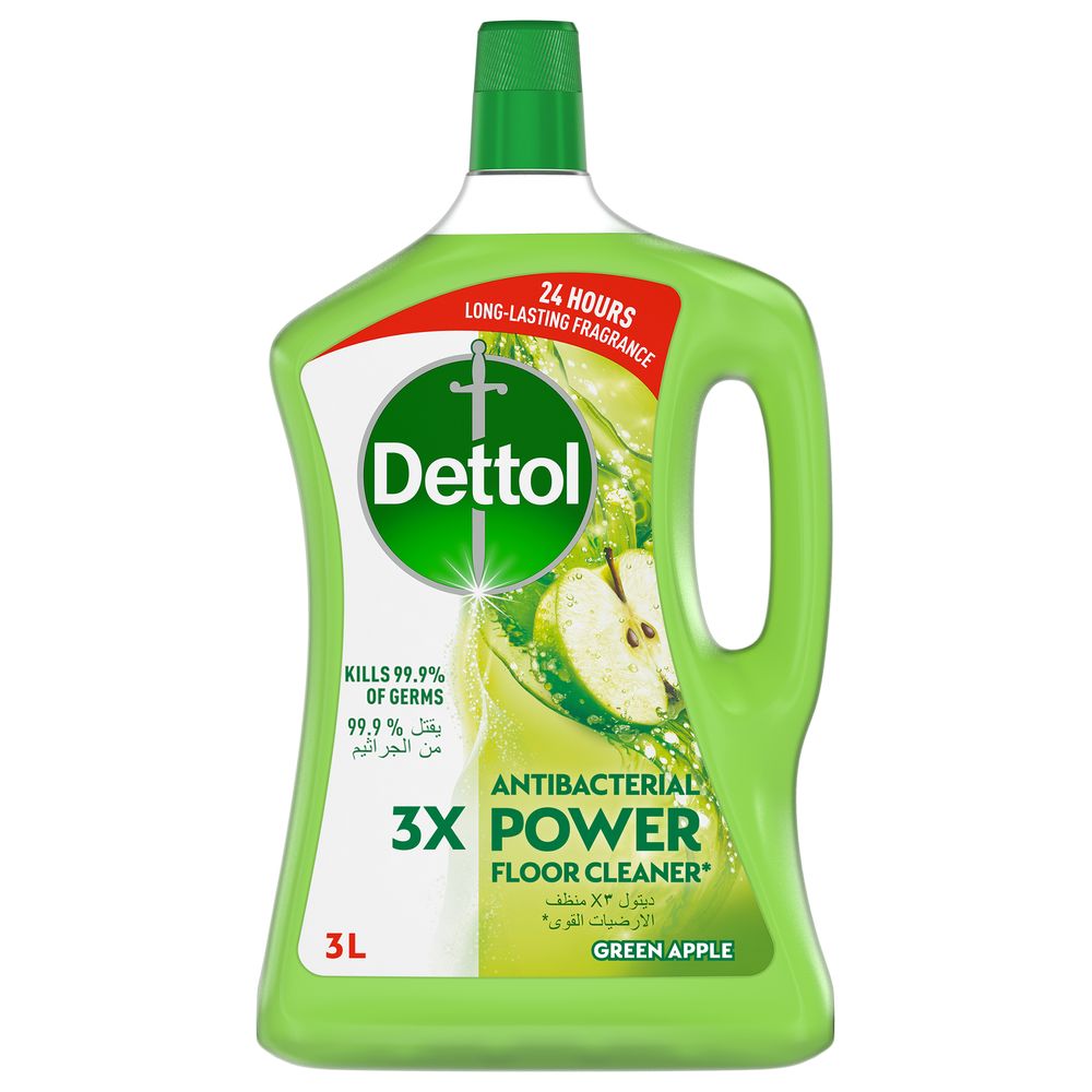 Order Dettol Antibacterial Power Floor Cleaner Green Apple 3L Now